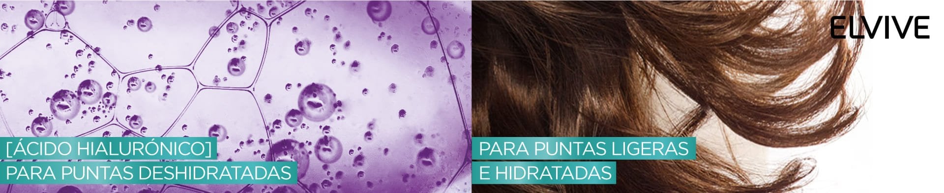 Hidratación y revitalización de puntas deshidratadas con Elvive Hialurónico Pure de L'Oréal.